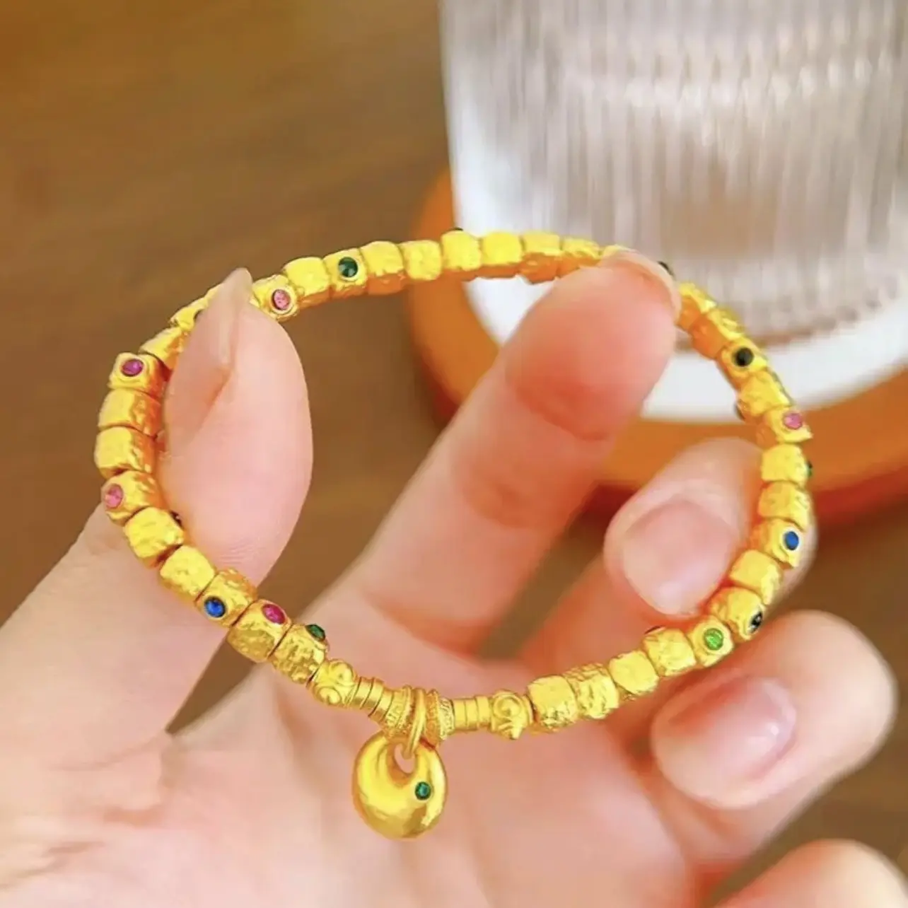 泰达专柜正品-镶嵌彩虹方糖手工中式