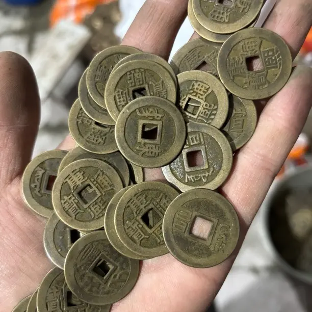 正品五帝钱可压门槛入户门的中国结铜钱