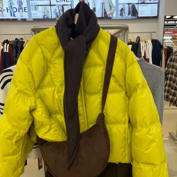 韩版简约纯色圆领短款棉衣棉服女冬季新款加厚保暖宽松显瘦外套