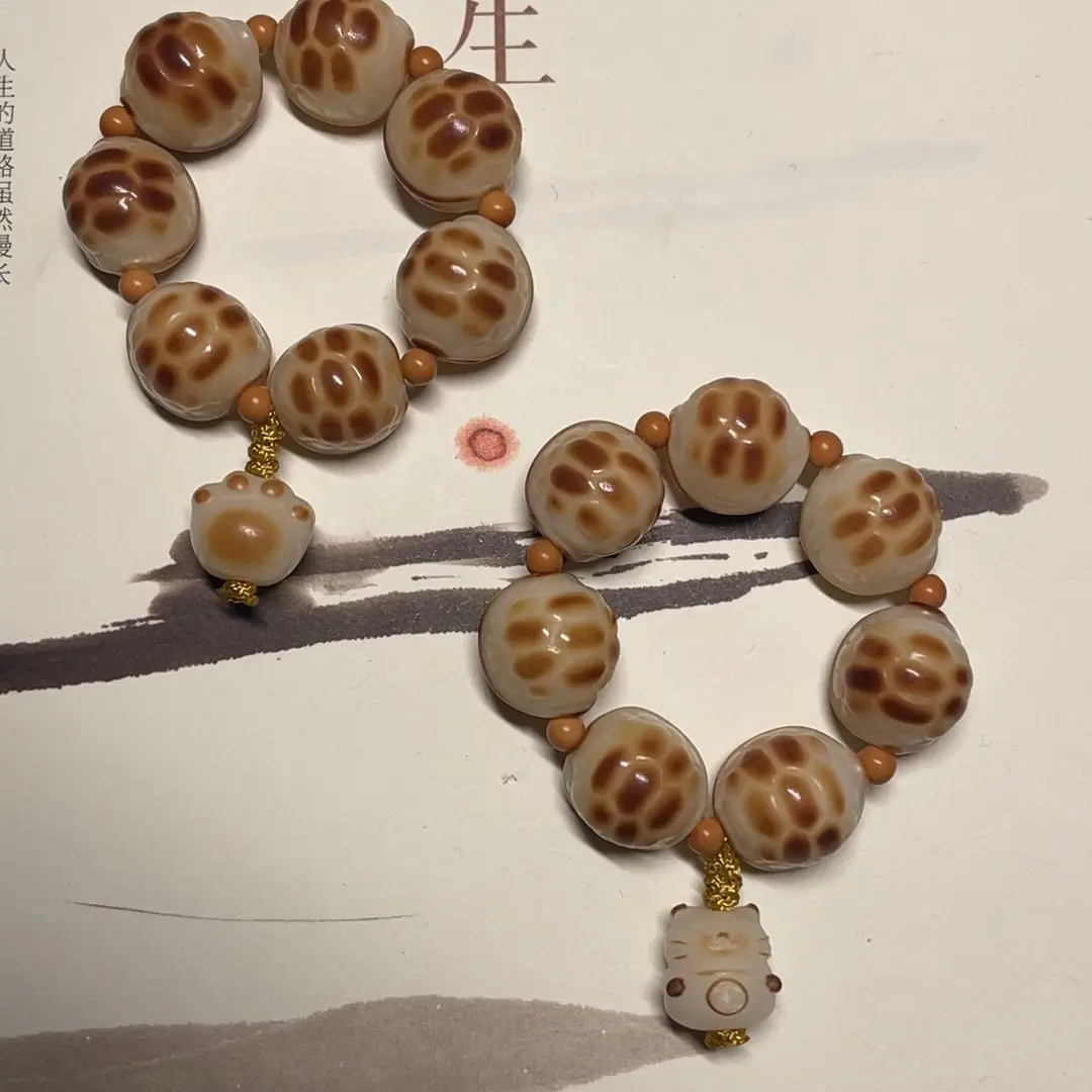 天然菩提雕刻富甲天下小手捻文玩手把件单圈手串吊坠雕刻龟甲手链
