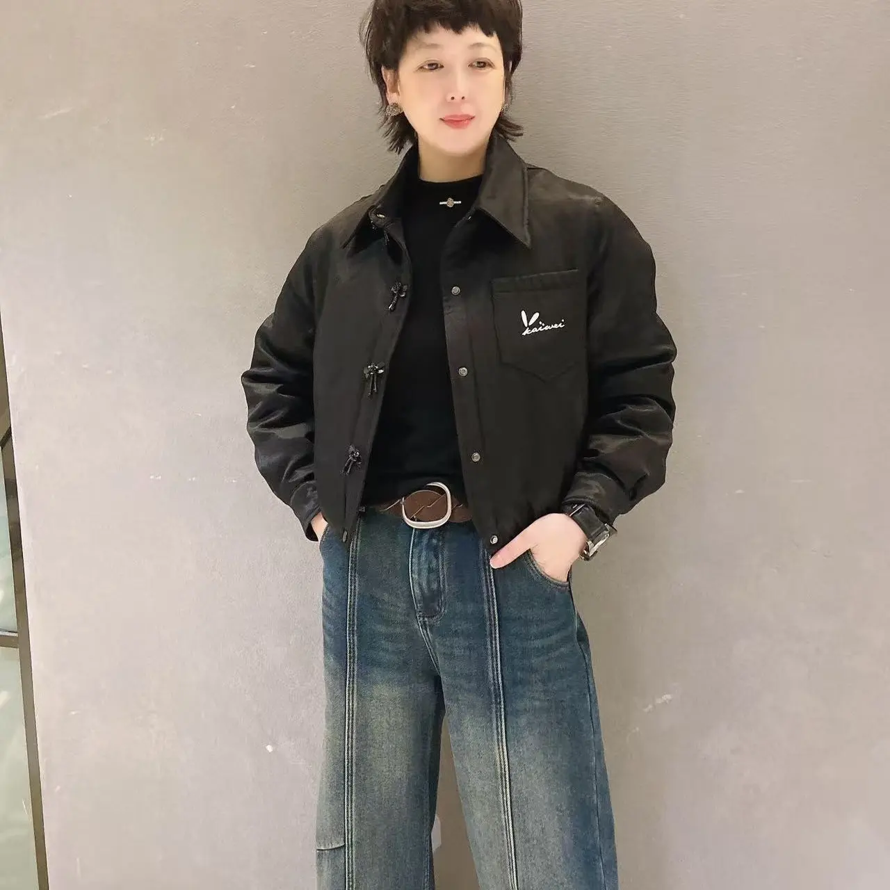 .金姐推荐新款翻领单排扣韩版百搭短款轻薄保暖外套休闲秋冬666