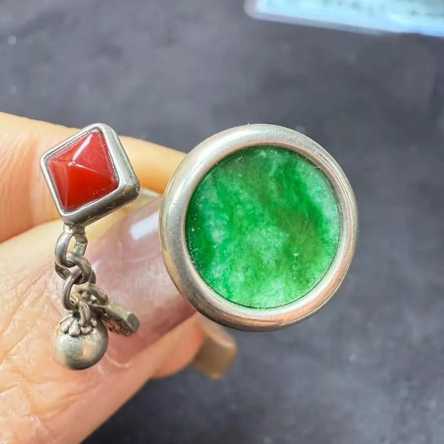 925银天然翡翠戒指