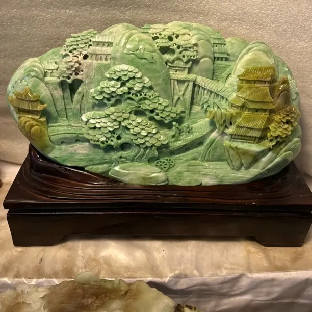 四大名玉之一南阳独山玉山水摆件