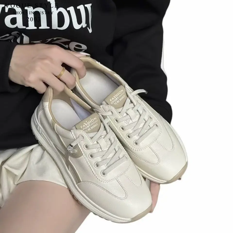 231A7096真皮小白鞋鞋时尚平底软底百搭休闲运动鞋女