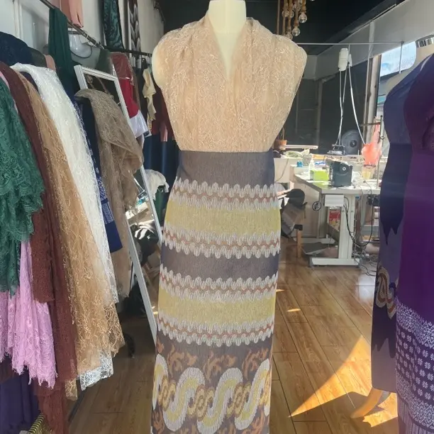 【单裙已压衬】新款傣族服饰布料缅甸织布裙非成品