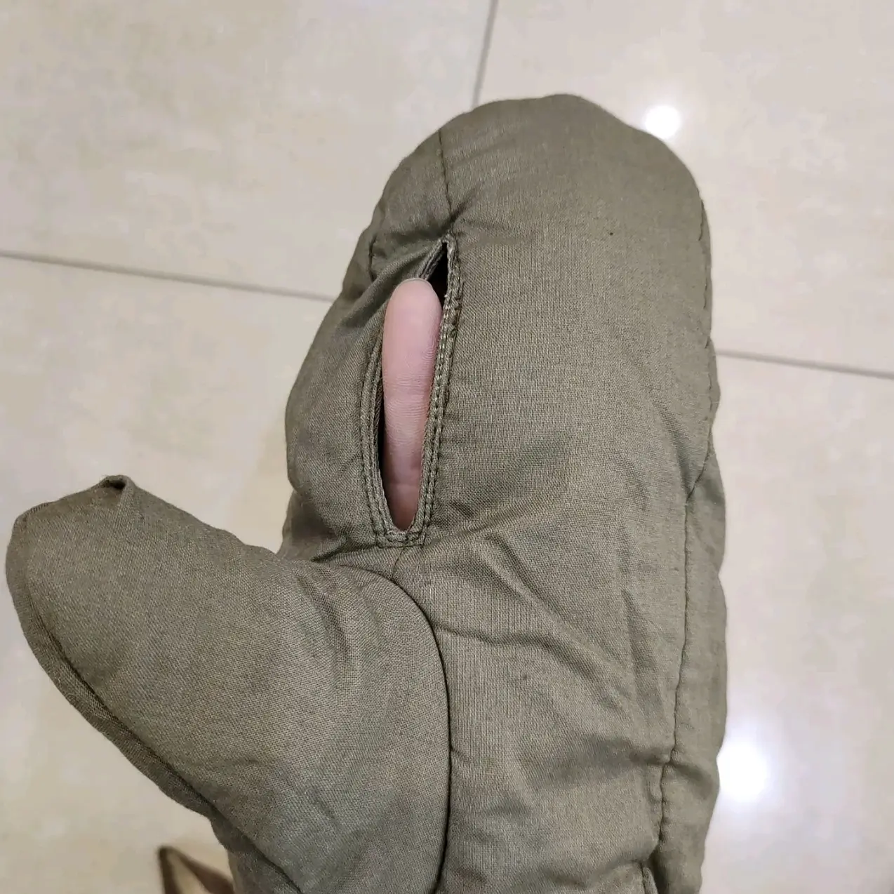 零杠叁棉手套冬季防寒保暖棉手套老式棉花内衬迪卡棉料