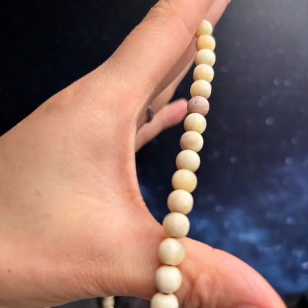 驼骨老料，圆珠7，有棕