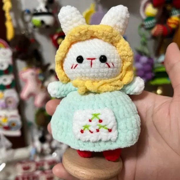 diy手工编织玩偶钩织diy材料包针织兔子娃娃可爱挂件加大支持朋友