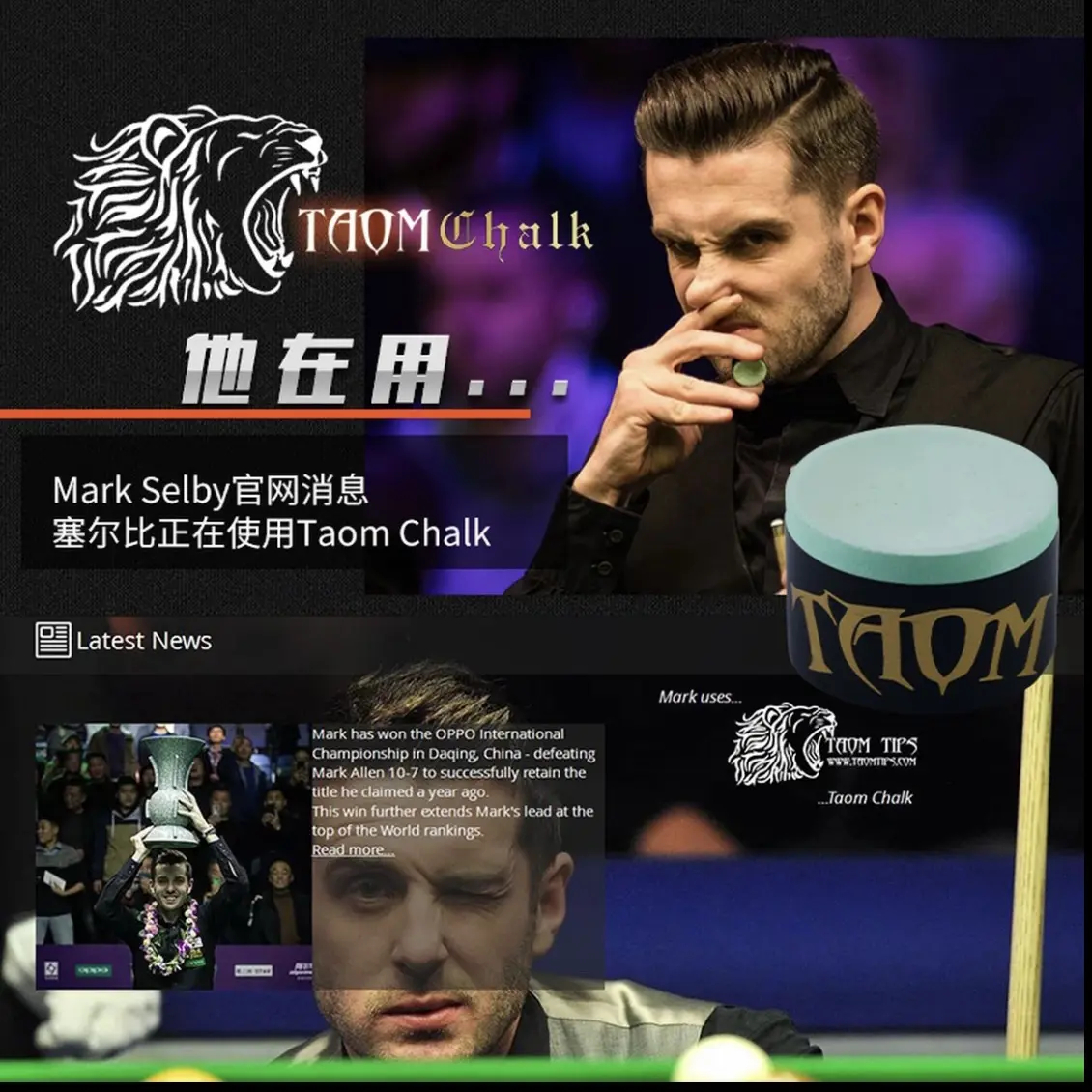 塔悟姆巧克粉v10正品Taom巧粉职业级中八斯诺克九球巧克圆形小头