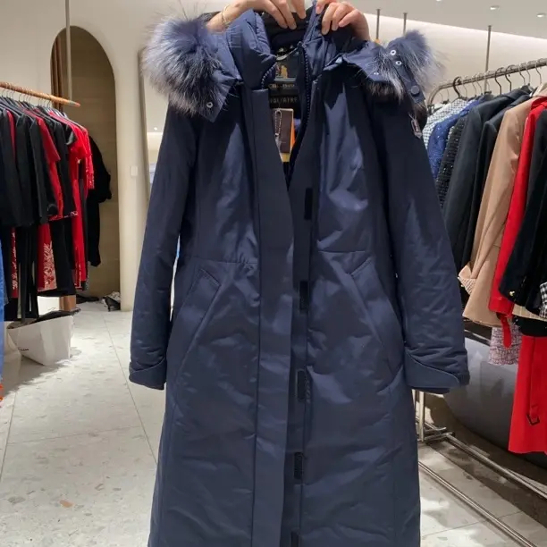 长款连帽女修身型服装版型中长款时尚百搭冬季派克服