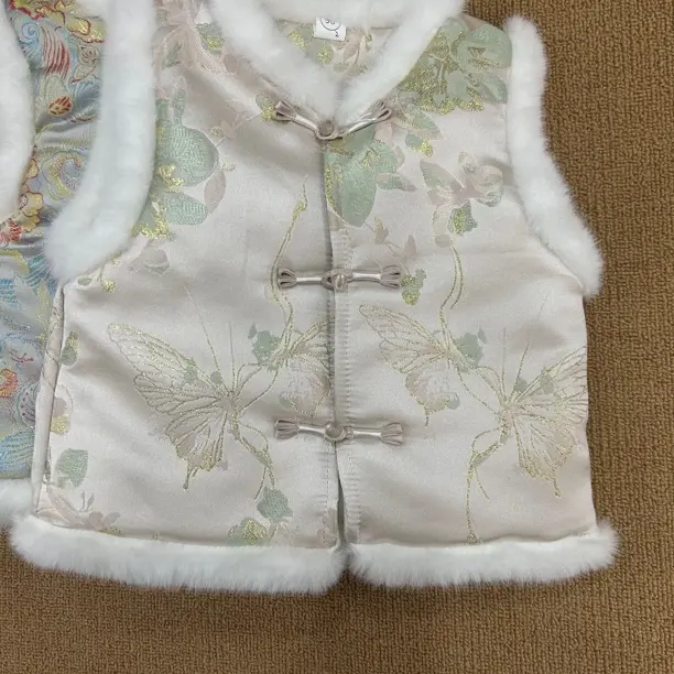 秋冬新款简约加厚刺绣提花拼接马甲