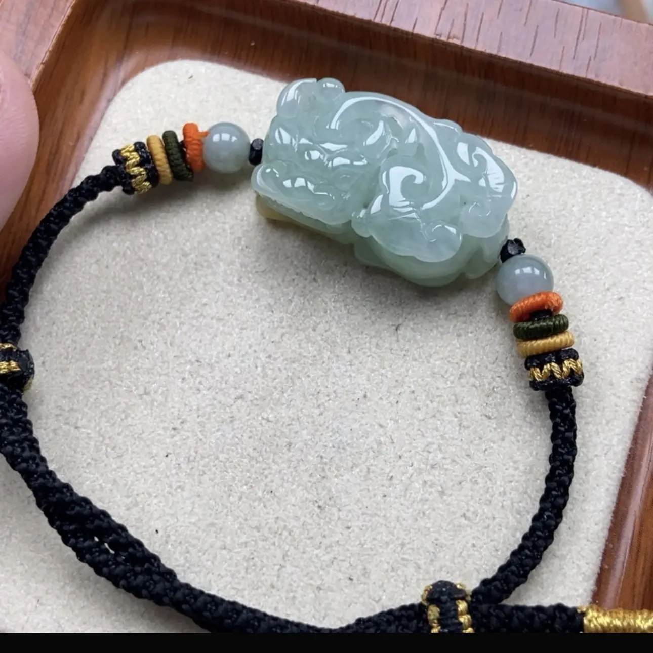 天然翡翠貔貅手链编织情侣手绳男女款礼物