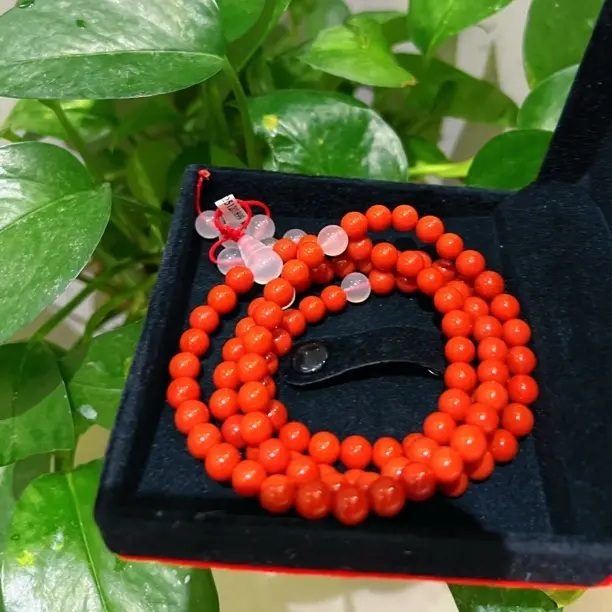 保山原矿南红 卡7锦红108手串