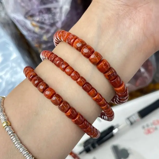 直切显白手串火焰纹南红多样性发一