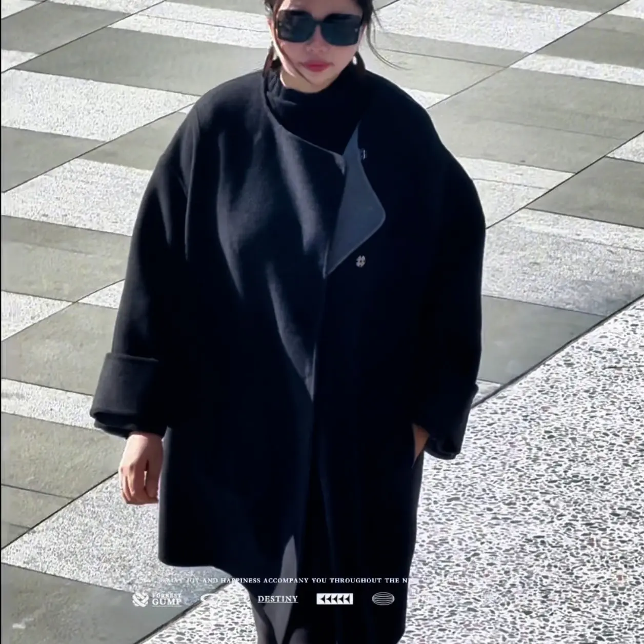 秋冬新款高级感双面呢大衣外套女长款气质简约通勤百搭