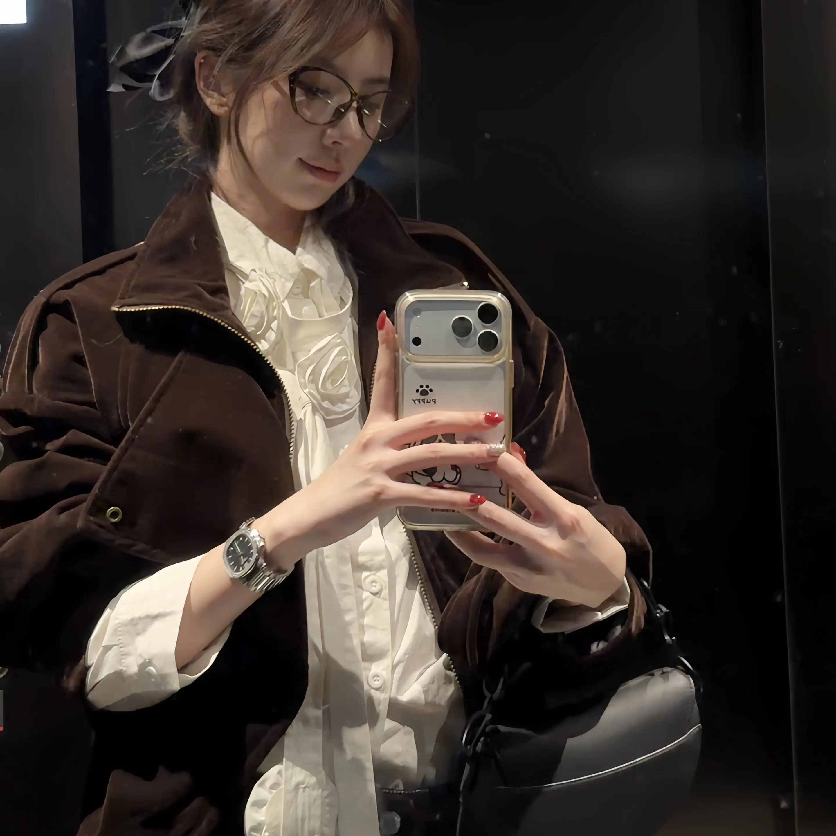 【47bb】果核哲学美拉德麂皮夹克 ➕气质休闲显瘦长裤47sk012