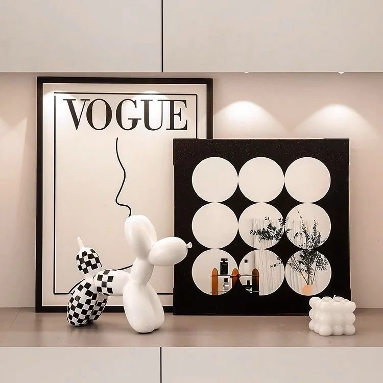 北欧ins装饰画网红高级电视柜床头挂画摆画卧室桌面抽象客厅