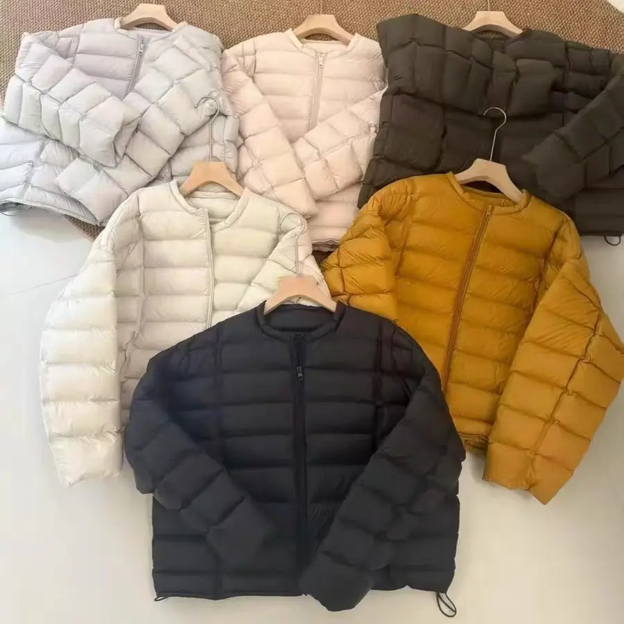 排骨羽绒服女短款轻薄白鸭绒2025新款小个子泡芙蓬松外