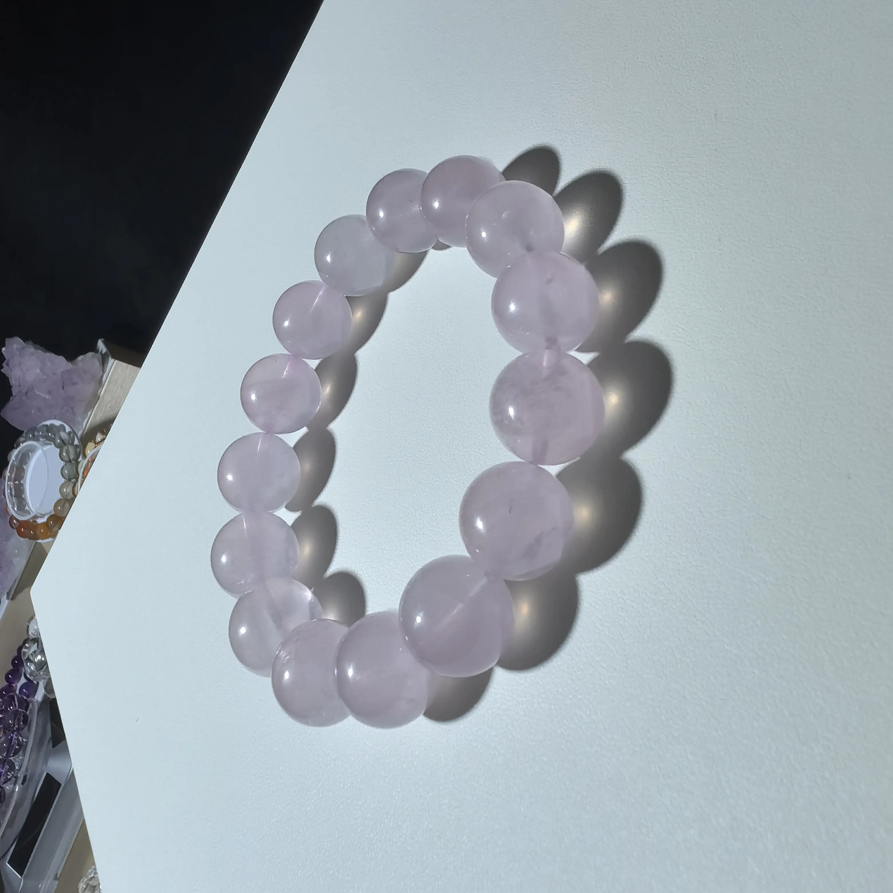 天然粉水晶女士手链