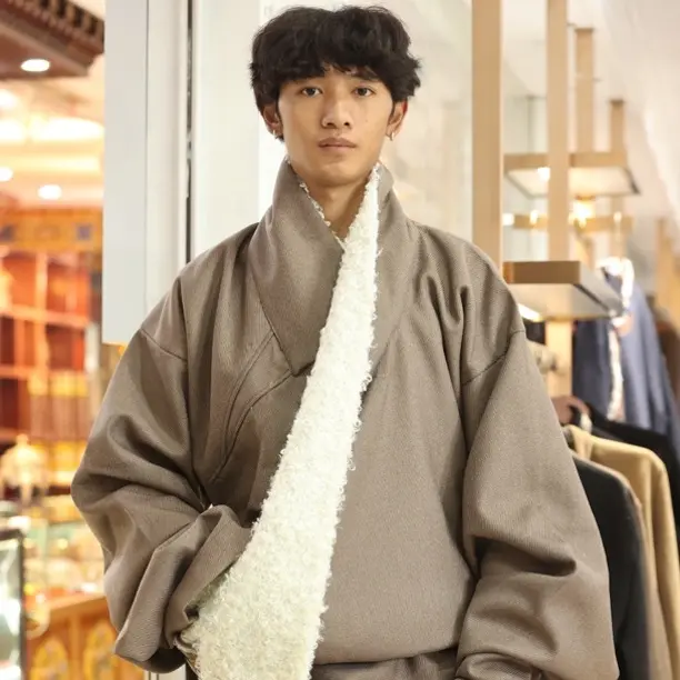 藏装男款冬季加厚长款加绒传统连衣款男士藏袍保暖民族风