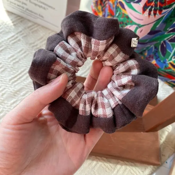 纯亚麻发圈 日韩甜美风发圈发绳头饰头绳百搭简约