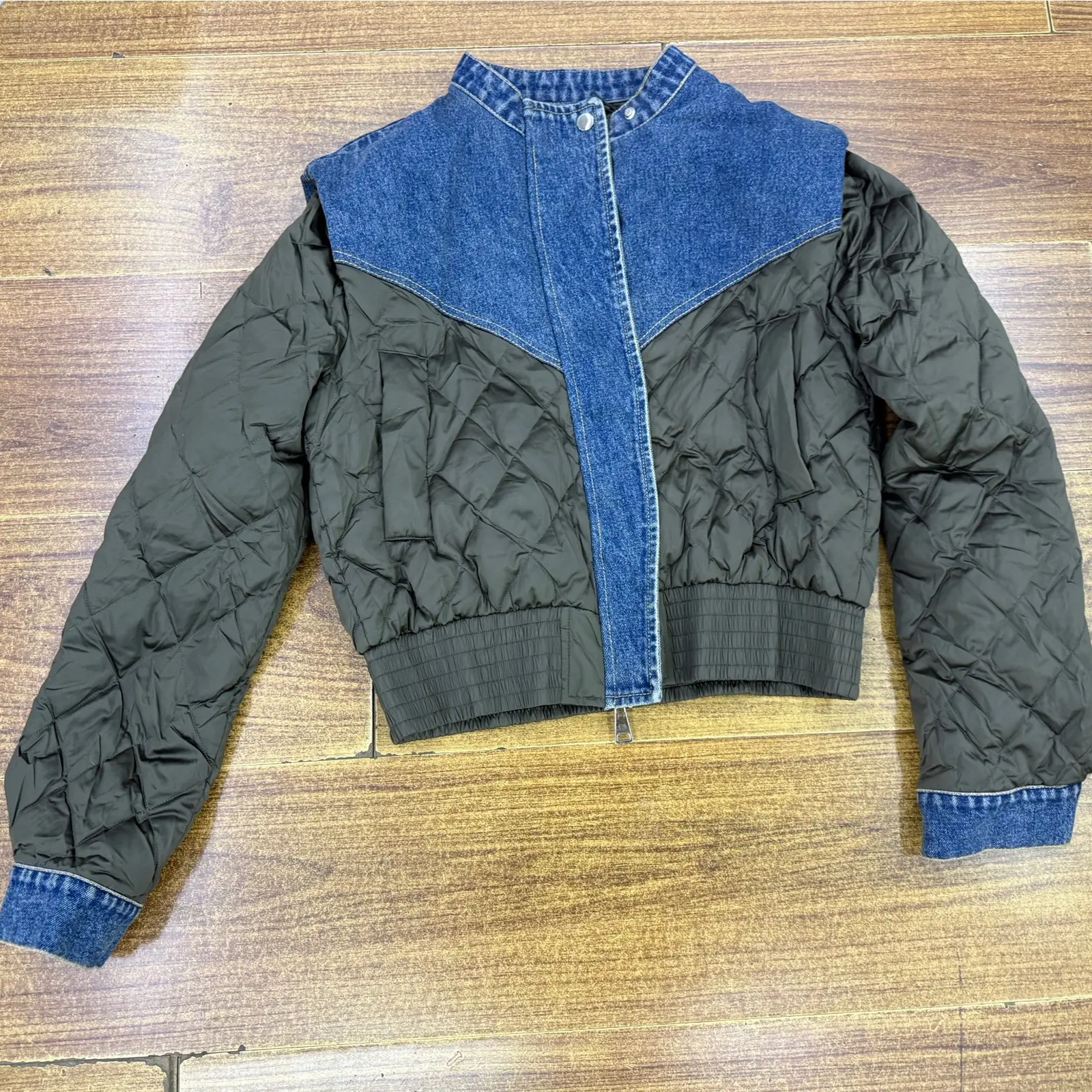 欧货女款高级绿短款冬季加厚时尚百搭外套