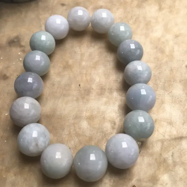 A货手串单圈大珠13+mm多色素大卡