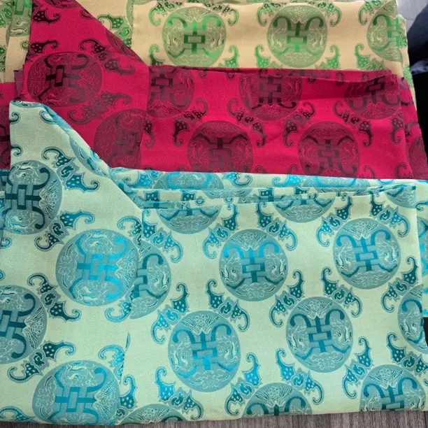 古风提花缎高端布料藏式衬衣