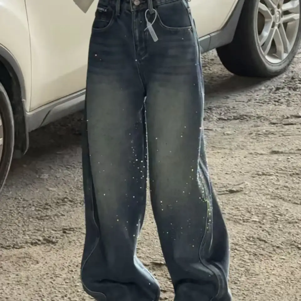 小涂豆家星空弯刀牛仔裤