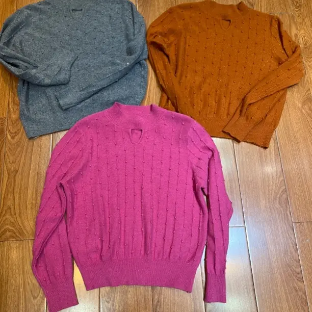 秋冬新款高级感提花卷显瘦针织衫女内搭上衣