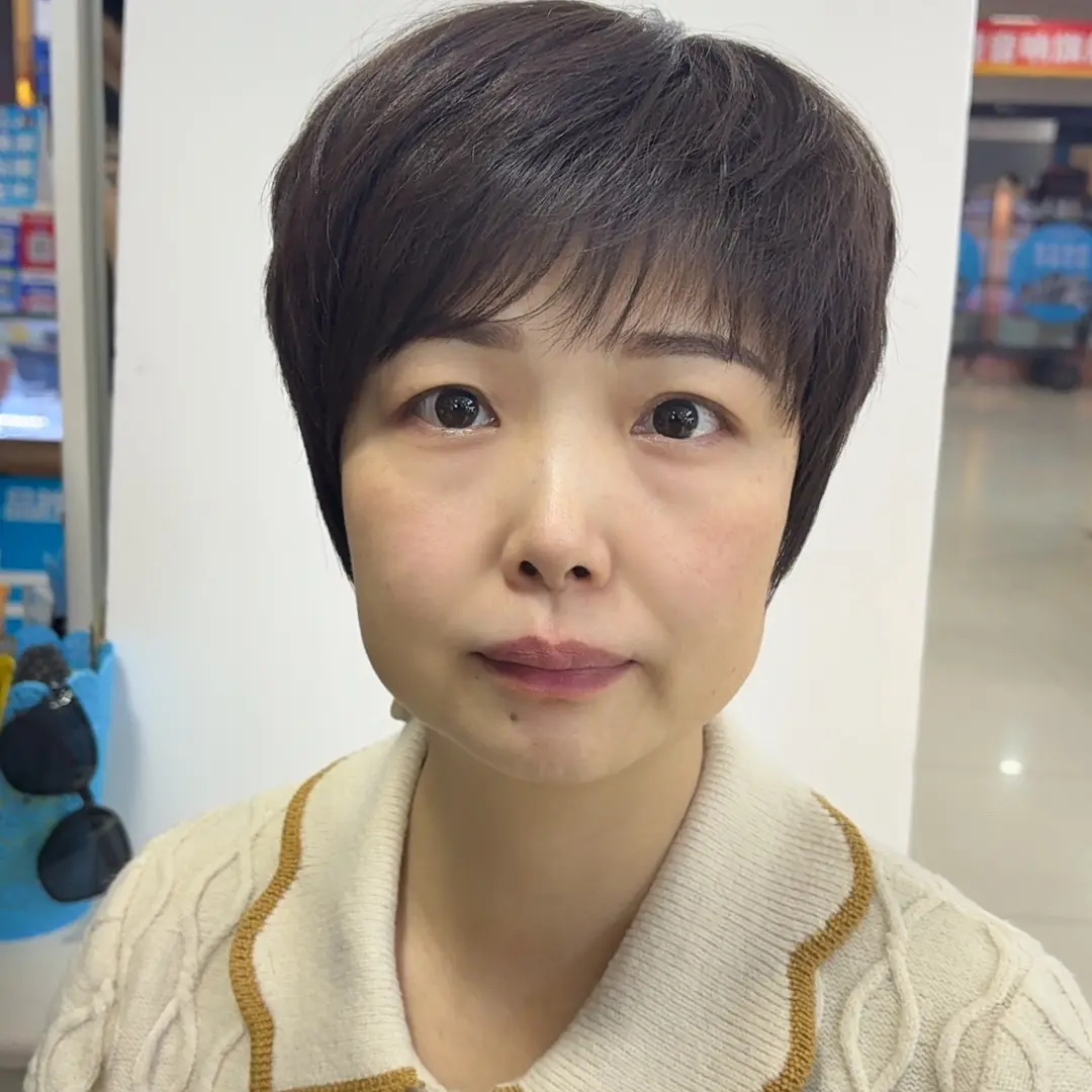 真人发 透气 中老年女士短直发假发
