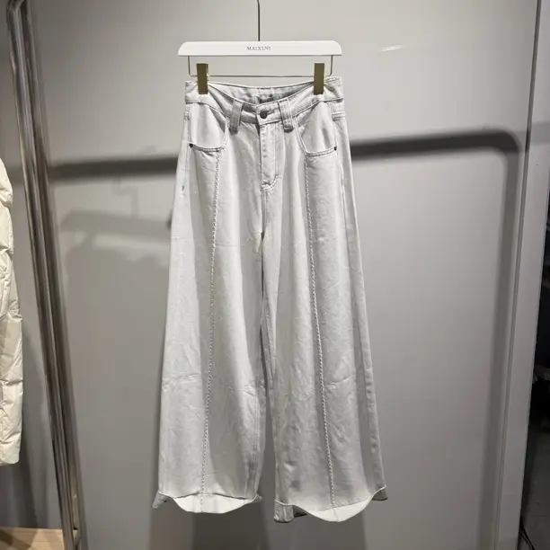 春秋本白色高腰阔腿裤KCNXS04A