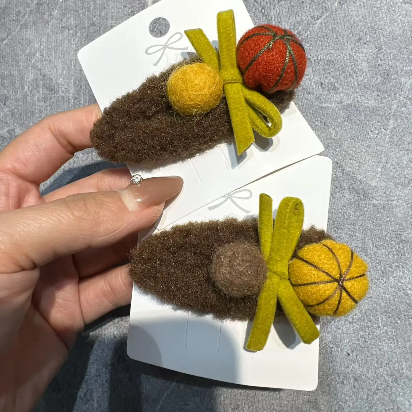 毛毡南瓜BB夹田园风发夹饰品时尚夹子