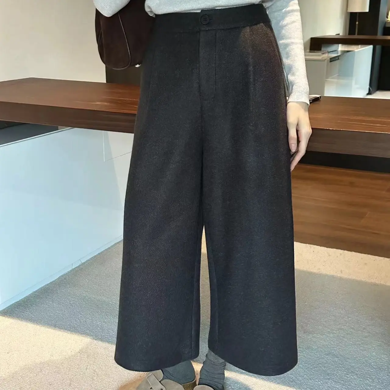 饭饭家 秋冬加厚八分裤