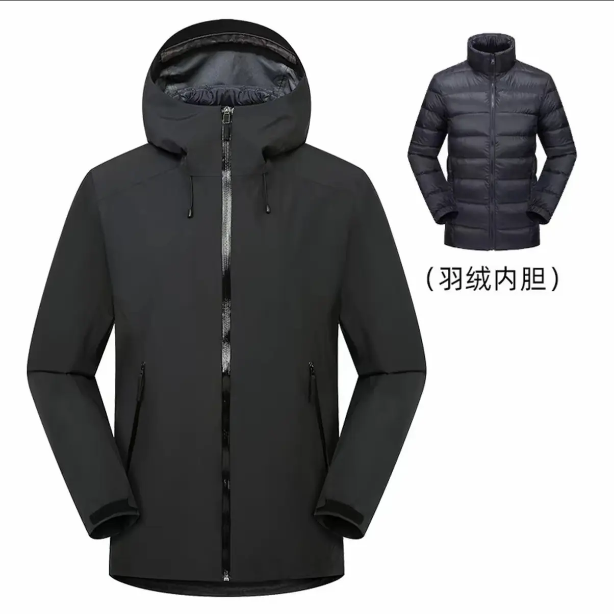 LT户外三合一冲锋衣男女防风防水外套秋冬硬壳透气