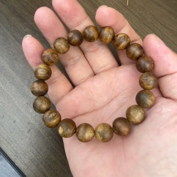 沉香沉香绿奇楠11mm单圈圆珠手串高油脂高品质