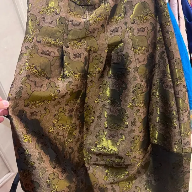 穿新中式提花百搭女士九分休闲长裤