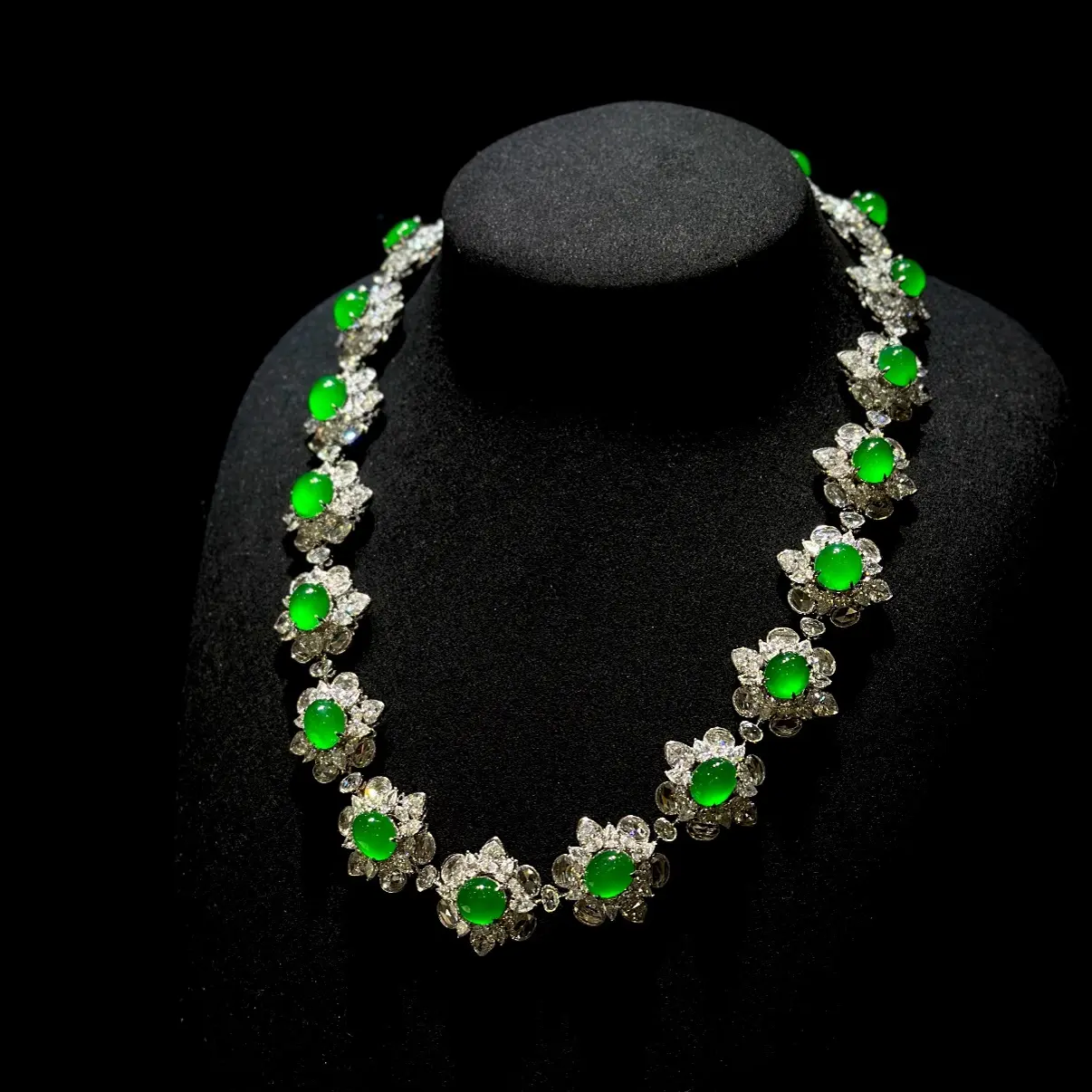 天然翡翠A货蛋面套链 客服咨询 防拍链接