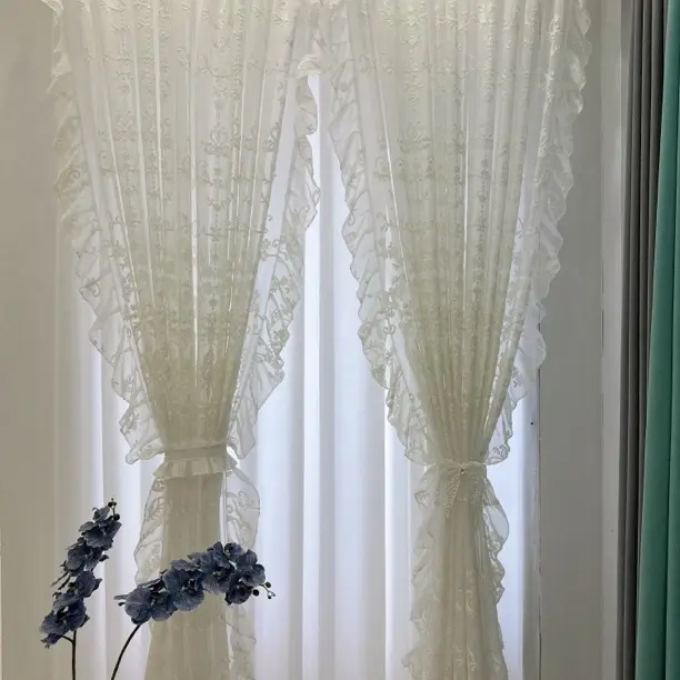 2.9以上高度（穿杆、打孔、挂钩、魔术贴）法式浪漫纱帘
