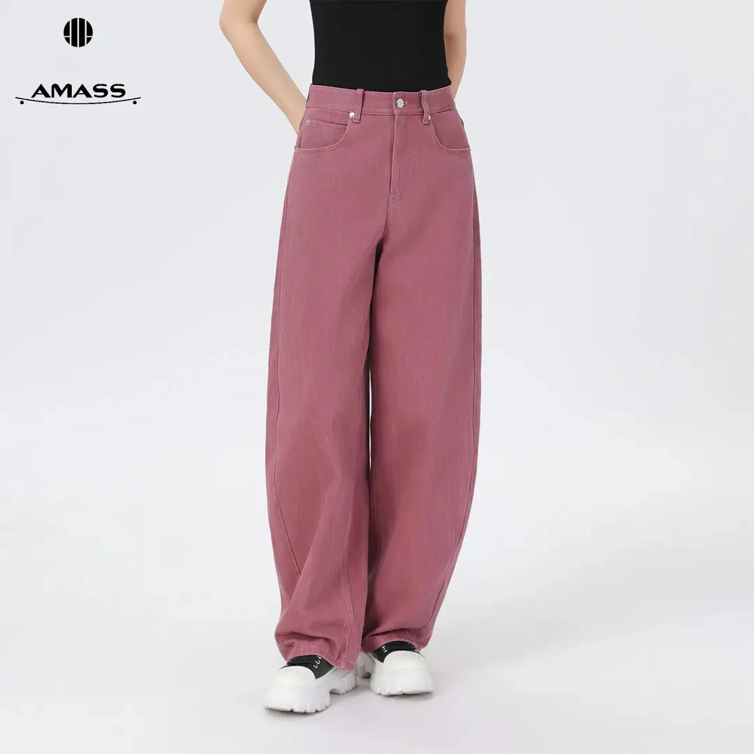 AMASS/阿玛施春夏新款休闲时尚宽松显瘦阔腿牛仔裤弯刀裤女510084