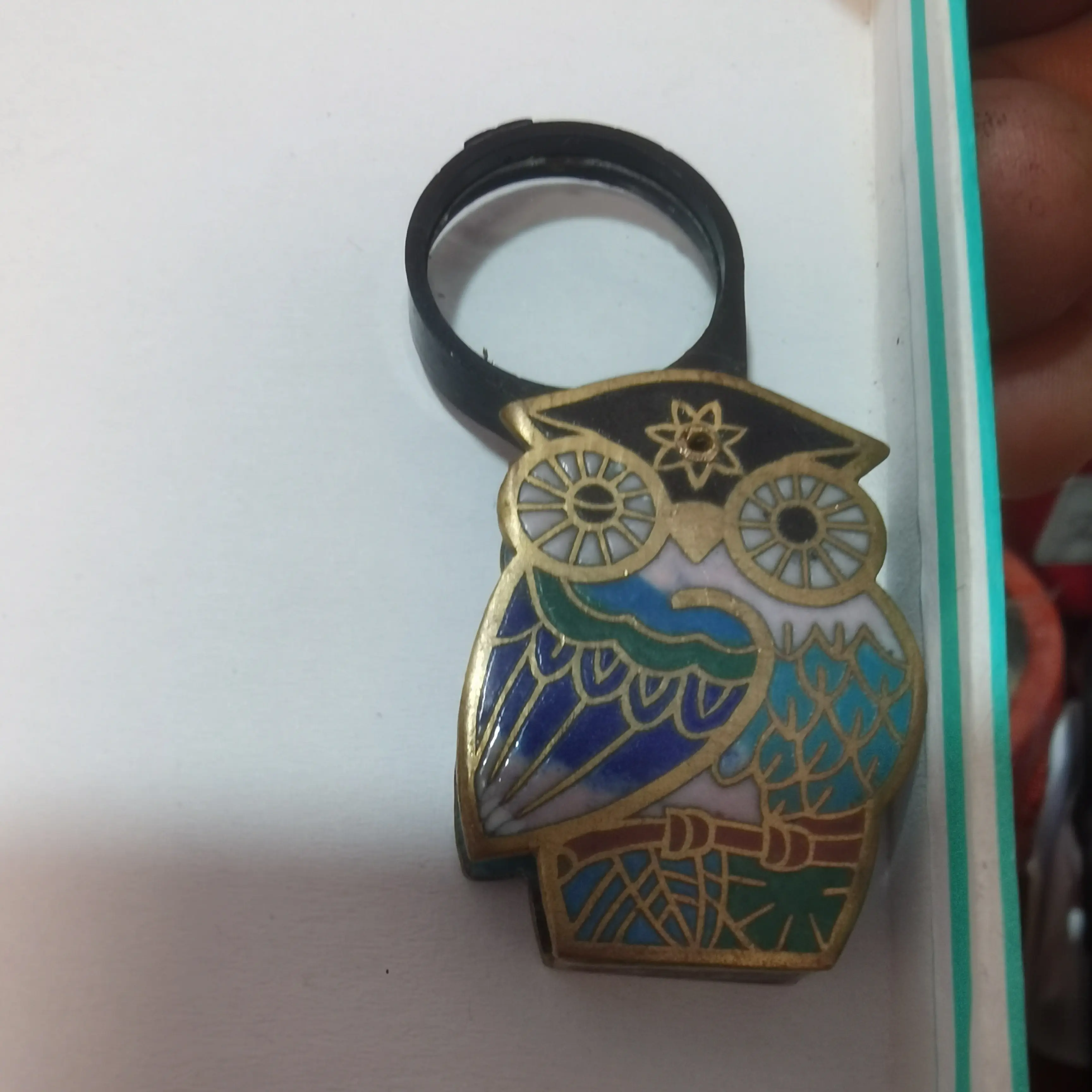 景泰蓝猫头鹰形状放大镜