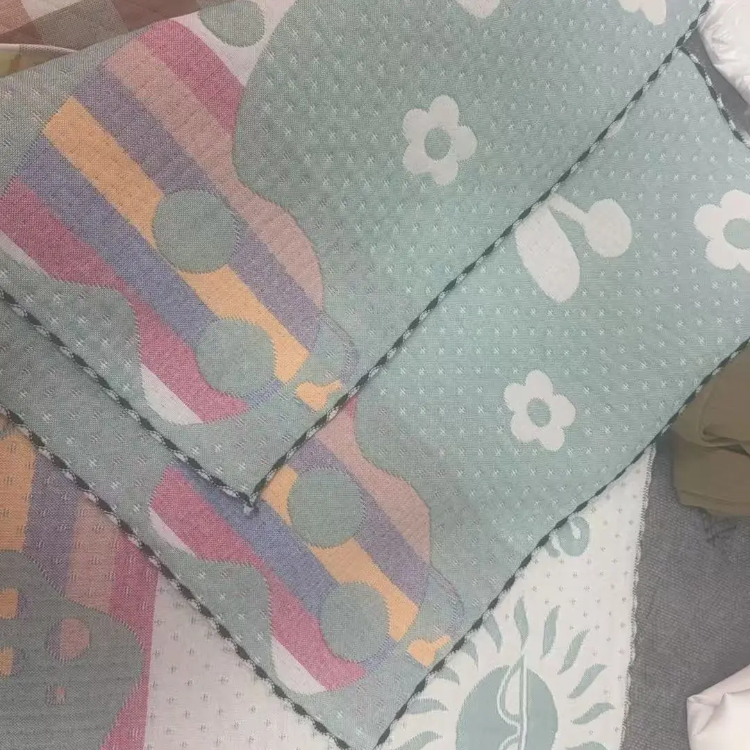 纯棉纱布多层加厚透气吸汗四季通用家用枕巾