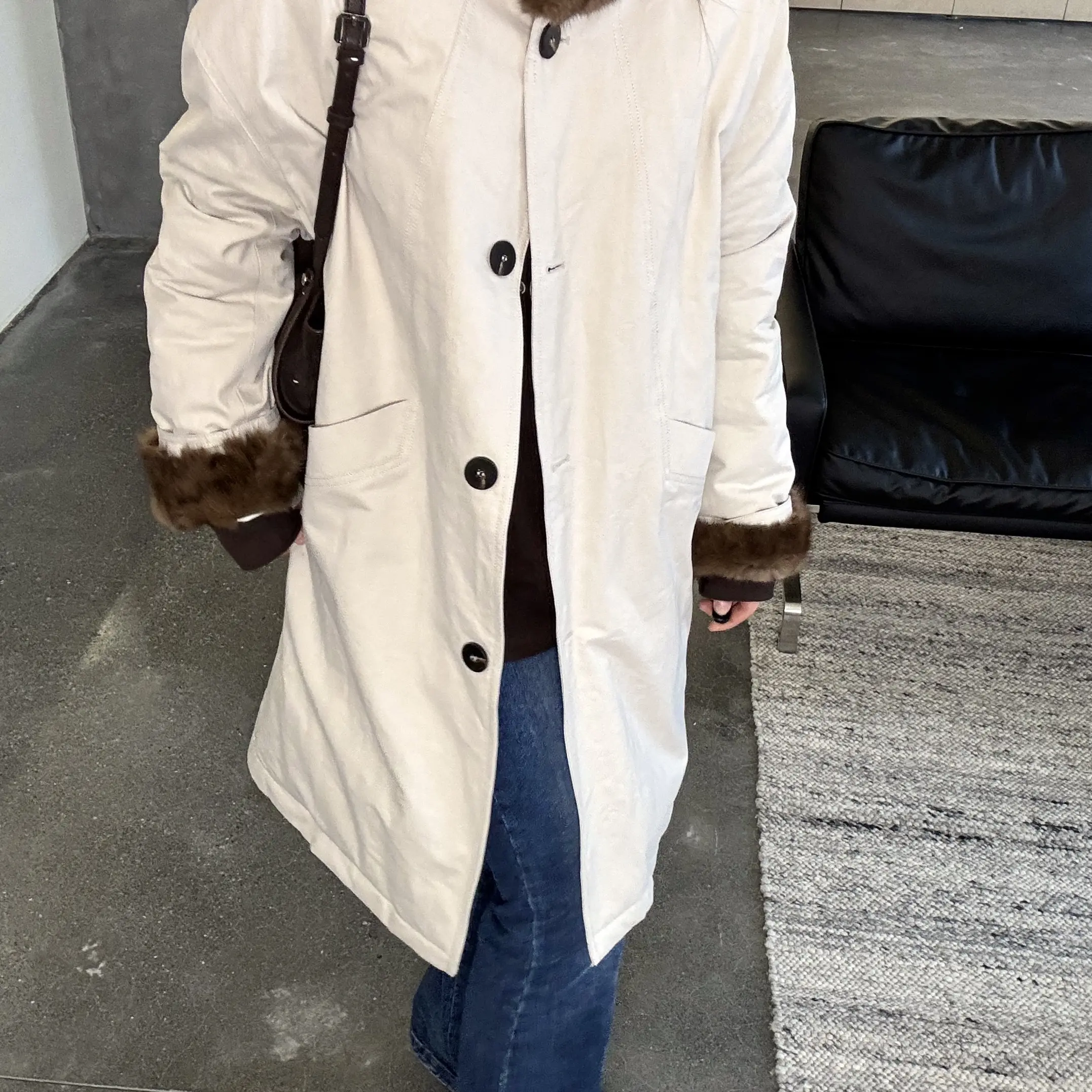 立领长袖中长款保暖拉链毛领常规款上衣冬季