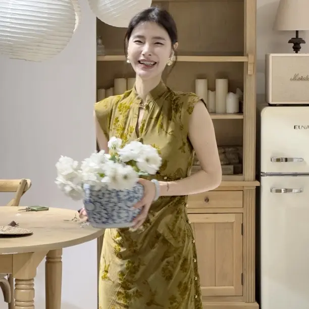 muli沐里新中式古风包臀气质日常旗袍连衣裙