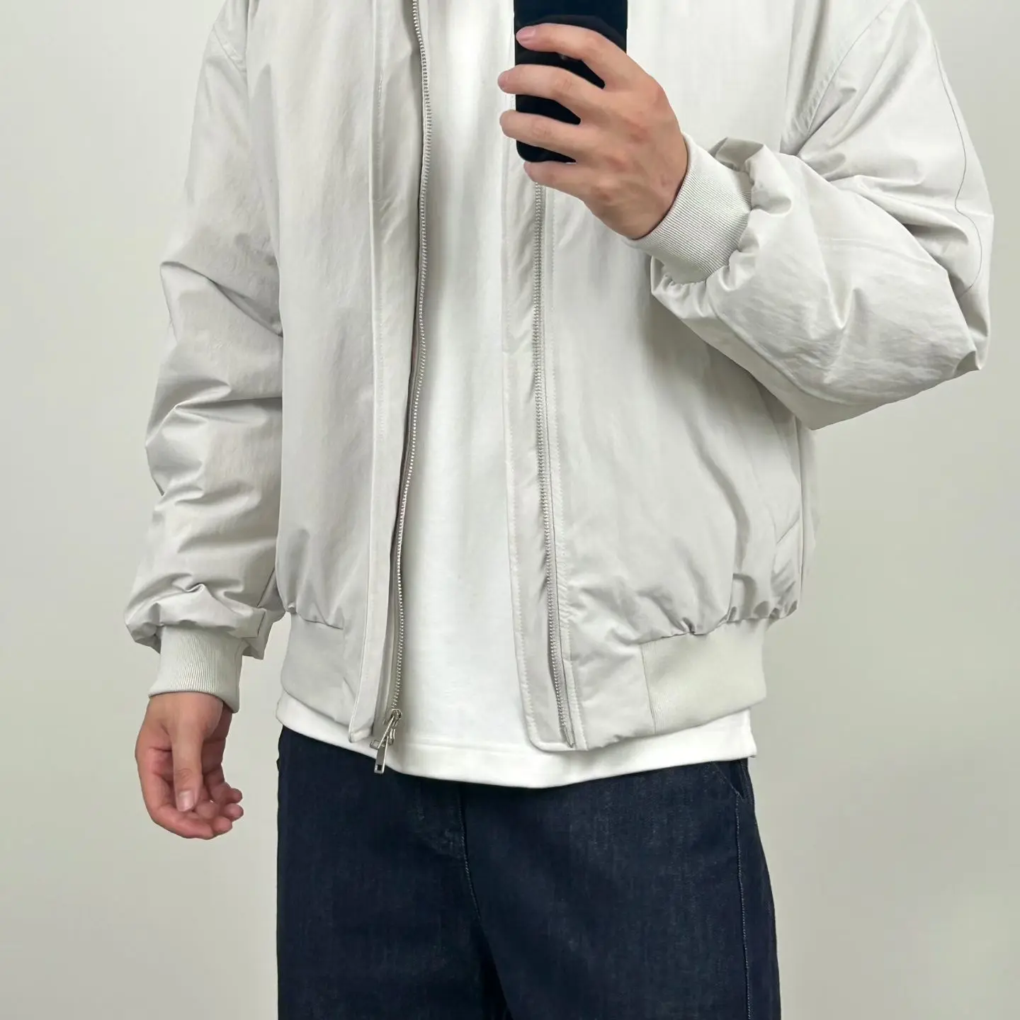 美式潮流立领飞行员夹男冬季可拆卸翻领羽绒服外套