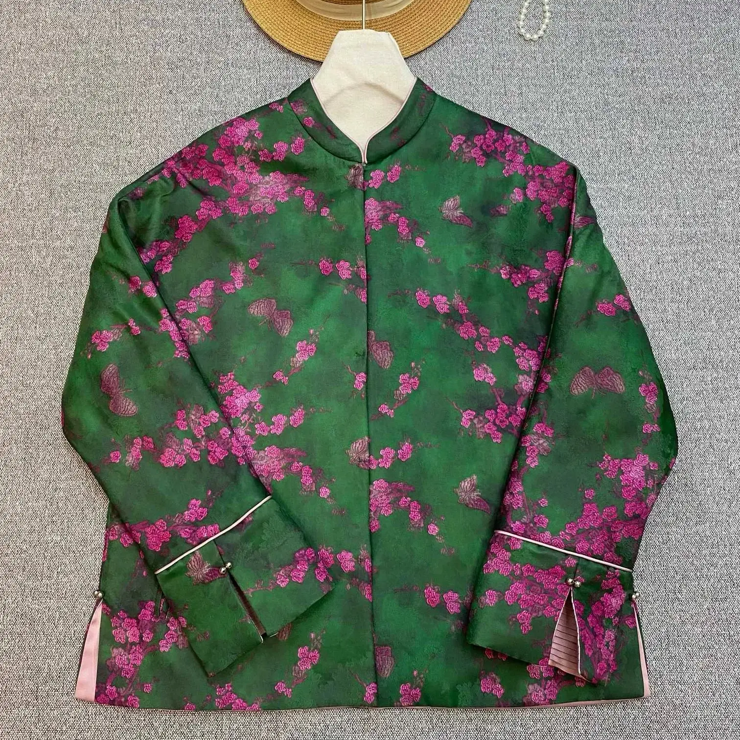 14-【红梅】人丝香云纱棉服外套 辰月欧货南油女装国风新中式