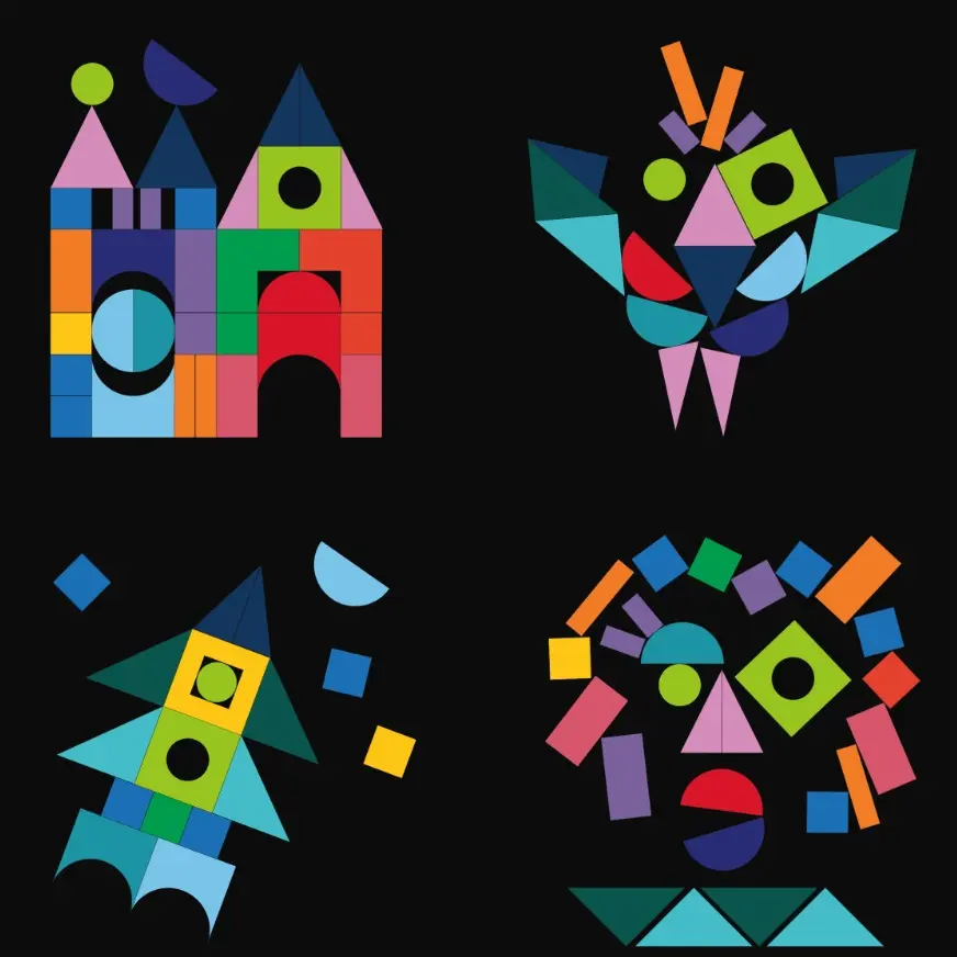 艺术磁力拼图拼版磁力积木玩具