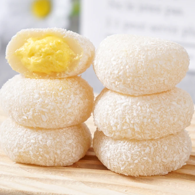 【5,9到手25包】榴莲牛奶泡芙雪媚娘麻薯糯叽叽爆浆福团0蔗糖零食