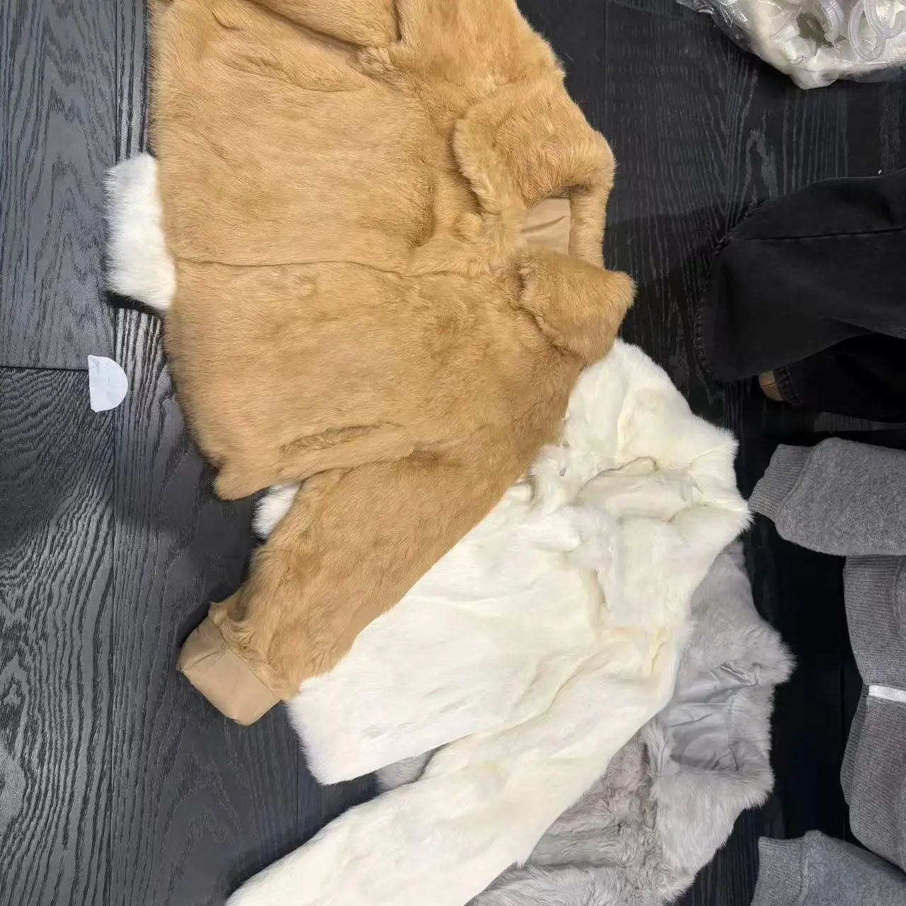 冬季新款翻领短款加厚保暖时尚气质毛毛外套女