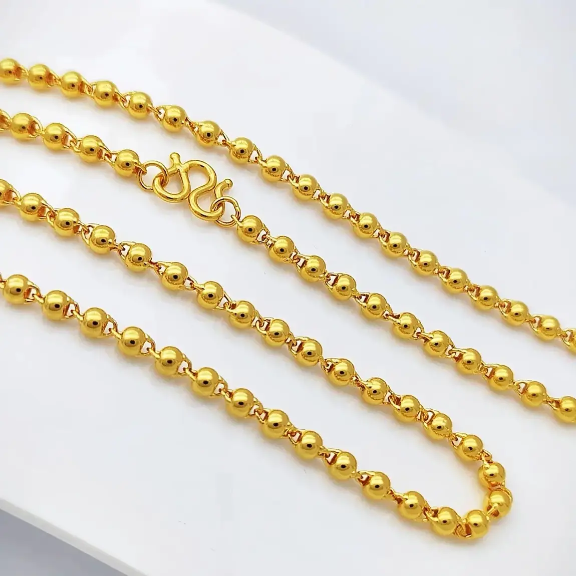 铜合金项链  圆珠锁骨链男女款光面   时尚百搭久不掉色简约大气